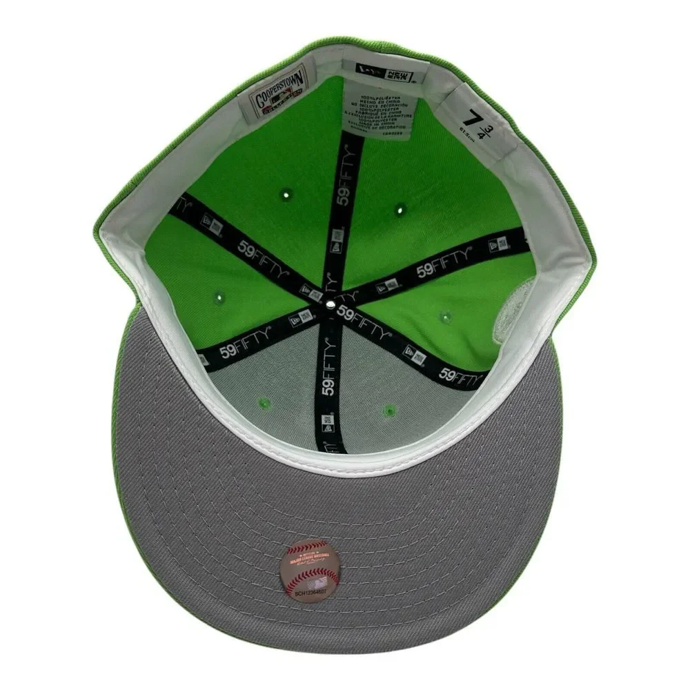 New Era 59Fifty Los Angeles Dodgers Hat Cap‎ 7 3/4 Lime Green 1980 All Star Game
